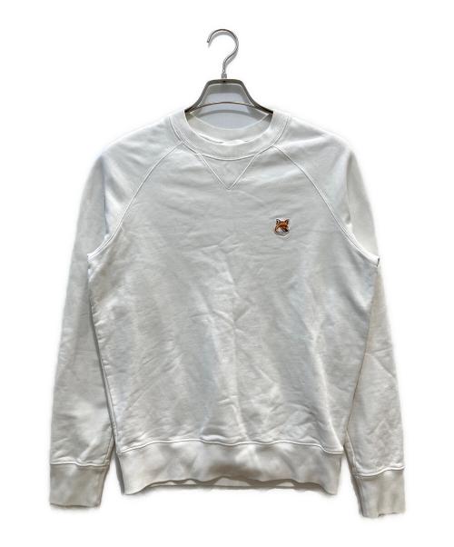 maison kitsune（メゾンキツネ）maison kitsune (メゾンキツネ) FOX HEAD PATCH CLASSIC SWEATSHIRT ホワイト サイズ:XSの古着・服飾アイテム