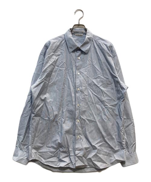AURALEE（オーラリー）AURALEE (オーラリー) finx stripe shirt ブルー サイズ:5の古着・服飾アイテム