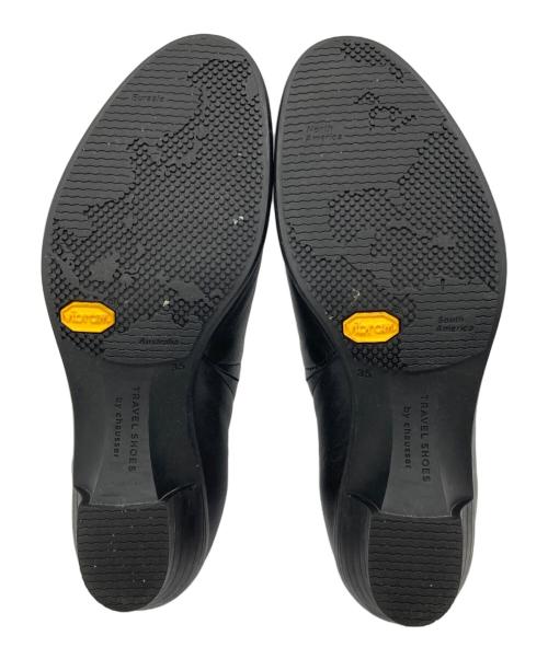 chausser（ショセ）chausser (ショセ) SLIP-ON HEEL SHOES BL ブラック サイズ:35の古着・服飾アイテム