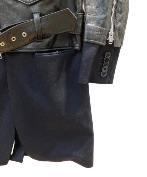 SueUNDERCOVER（スーアンダーカバー）SueUNDERCOVER (スーアンダーカバー) ライダースドッキングフラノコート ブラック サイズ:1の古着・服飾アイテム