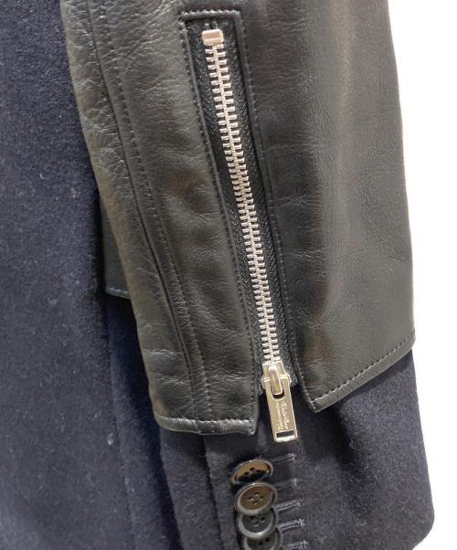 SueUNDERCOVER（スーアンダーカバー）SueUNDERCOVER (スーアンダーカバー) ライダースドッキングフラノコート ブラック サイズ:1の古着・服飾アイテム