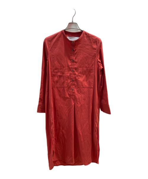 ticca（ティッカ）TICCA (ティッカ) ノーカラーワンピース レッド サイズ:Ｆの古着・服飾アイテム