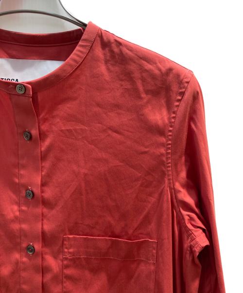 ticca（ティッカ）TICCA (ティッカ) ノーカラーワンピース レッド サイズ:Ｆの古着・服飾アイテム