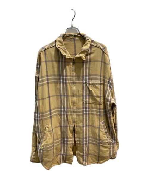 DEUXIEME CLASSE（ドゥーズィエム クラス）Deuxieme Classe (ドゥーズィエム クラス) チェックジップシャツジャケット オレンジ サイズ:-の古着・服飾アイテム