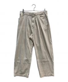 FARAH（ファーラー）の古着「Two-tuck Wide Tapered Pants」｜ベージュ