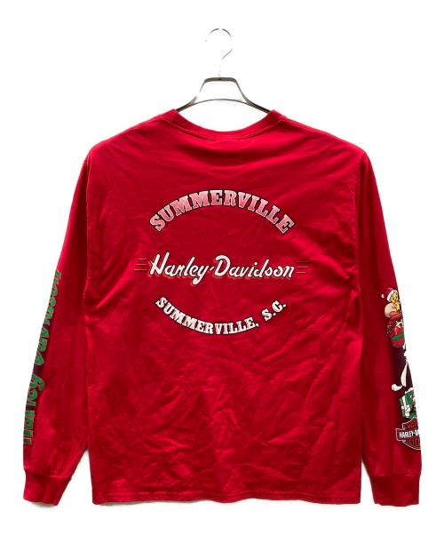 HARLEY-DAVIDSON（ハーレーダビッドソン）HARLEY-DAVIDSON (ハーレーダビッドソン) LOONEY TUNES (ルーニーチューンズ) コラボプリントTシャツ レッド サイズ:LARGEの古着・服飾アイテム