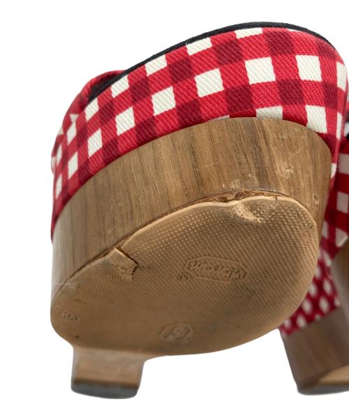 LOUIS VUITTON（ルイ ヴィトン）LOUIS VUITTON (ルイ ヴィトン) ギンガムチェックサンダル レッド サイズ:35の古着・服飾アイテム