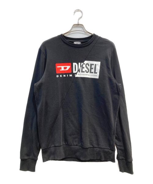 DIESEL（ディーゼル）DIESEL (ディーゼル) S-GIRK-CUTY ロゴスウェット ブラック サイズ:Lの古着・服飾アイテム
