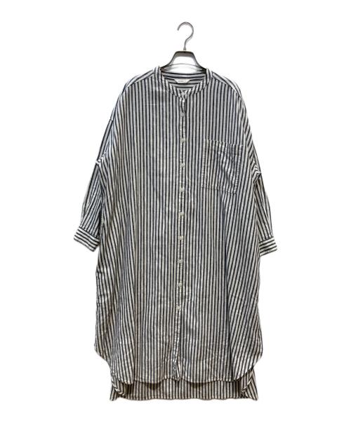 soulberry（ソウルベリー）soulberry (ソウルベリー) 黒に合わせたい、ストライプのワンピース ネイビー×アイボリー サイズ:Mの古着・服飾アイテム