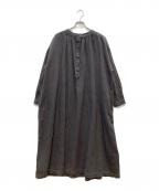 soulberryソウルベリー）の古着「頑固なまこちゃんの、はなまる服 スモックなワンピース」｜ブラック