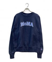 Champion REVERSE WEAVE×MoMA（チャンピオン リバース ウィーブ×モマ）の古着「ロゴスウェット」｜ネイビー