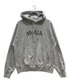 Champion REVERSE WEAVE×MoMAチャンピオン リバース ウィーブ×モマ）の古着「ロゴプルオーバーパーカー」｜グレー