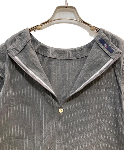 45rpm（45アールピーエム）45rpm (45アールピーエム) ストライプワンピース グレー サイズ:2の古着・服飾アイテム