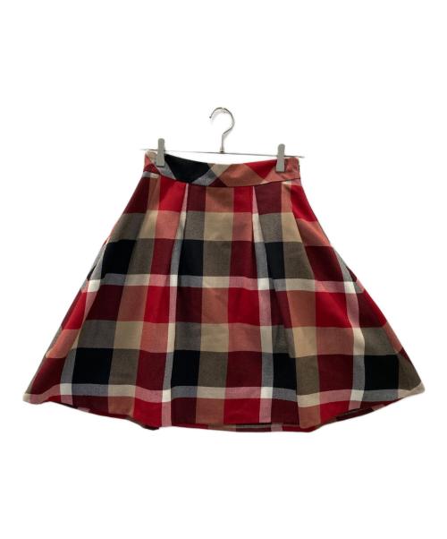 BLUE LABEL CRESTBRIDGE（ブルーレーベルクレストブリッジ）BLUE LABEL CRESTBRIDGE (ブルーレーベルクレストブリッジ) スカート レッド サイズ:38の古着・服飾アイテム