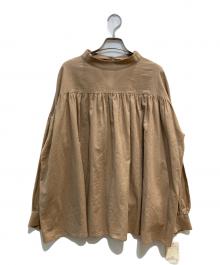 Whim Gazette（ウィムガゼット）の古着「バンドカラープルオーバーブラウス」｜ベージュ