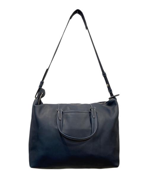 HIROFU（ヒロフ）HIROFU (ヒロフ) 2WAYレザートートバッグ ネイビーの古着・服飾アイテム