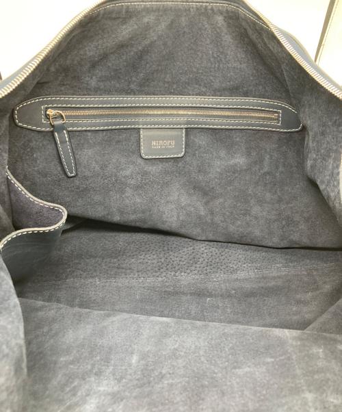 HIROFU（ヒロフ）HIROFU (ヒロフ) 2WAYレザートートバッグ ネイビーの古着・服飾アイテム