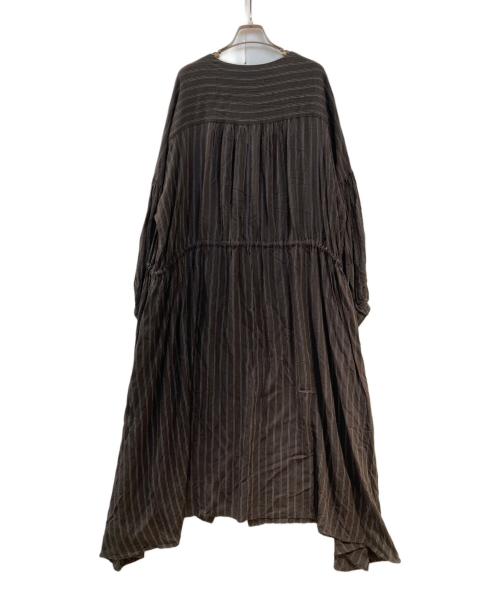 Graphpaper（グラフペーパー）Graphpaper (グラフペーパー) ストライプドローストリングドレス ブラウン サイズ:00の古着・服飾アイテム