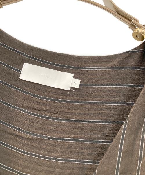 Graphpaper（グラフペーパー）Graphpaper (グラフペーパー) ストライプドローストリングドレス ブラウン サイズ:00の古着・服飾アイテム