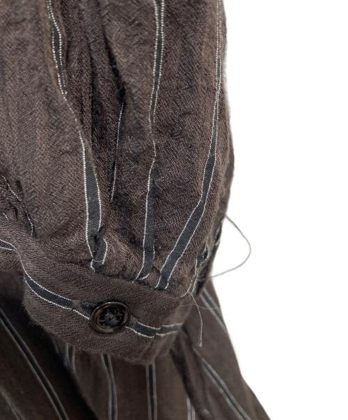 Graphpaper（グラフペーパー）Graphpaper (グラフペーパー) ストライプドローストリングドレス ブラウン サイズ:00の古着・服飾アイテム