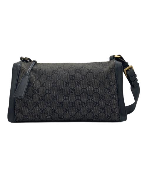 GUCCI（グッチ）GUCCI (グッチ) キャンバスショルダーバッグ ブラックの古着・服飾アイテム