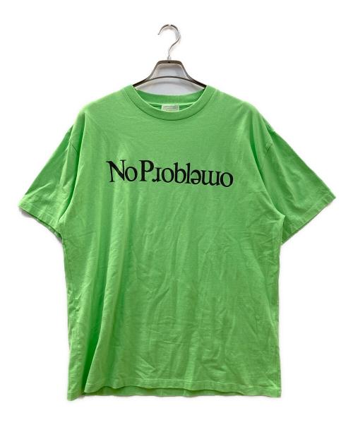ARIES（アリーズ）ARIES (アリーズ) no problemo プリントTシャツ グリーン サイズ:Lの古着・服飾アイテム