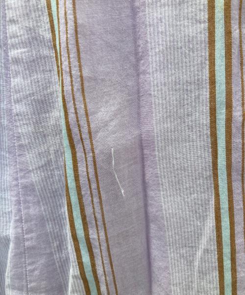 ne quittez pas（ヌキテパ）ne quittez pas (ヌキテパ) COTTON VOILE STRIPE DRESS パープル サイズ:Sの古着・服飾アイテム