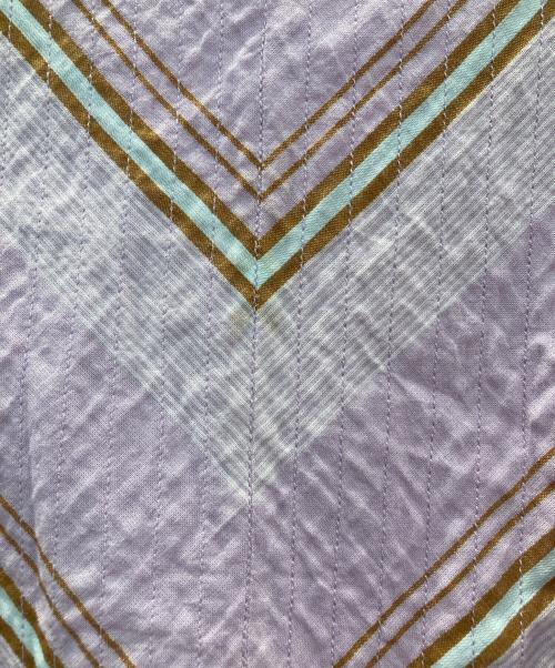 ne quittez pas（ヌキテパ）ne quittez pas (ヌキテパ) COTTON VOILE STRIPE DRESS パープル サイズ:Sの古着・服飾アイテム