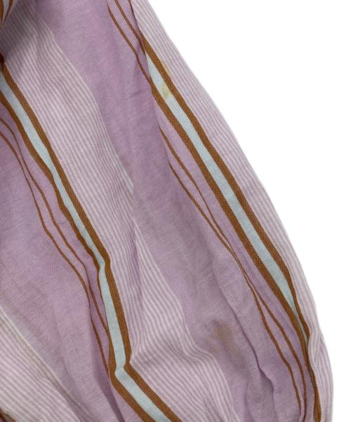 ne quittez pas（ヌキテパ）ne quittez pas (ヌキテパ) COTTON VOILE STRIPE DRESS パープル サイズ:Sの古着・服飾アイテム