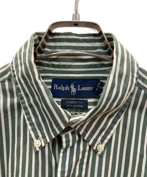 POLO RALPH LAUREN（ポロ・ラルフローレン）POLO RALPH LAUREN (ポロ・ラルフローレン) ストライプシャツ グリーン サイズ:Mの古着・服飾アイテム