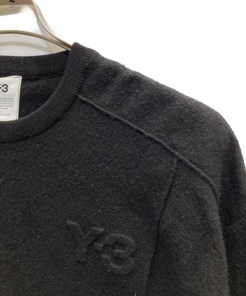 Y-3（ワイスリー）Y-3 (ワイスリー) MERINO BLEND KNITTED CREW SWEATER ブラック サイズ:XLの古着・服飾アイテム
