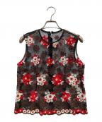 ROBE DE CHAMBRE COMME DES GARCONSローブドシャンブル コムデギャルソン）の古着「レース刺繍ブラウス」｜ブラック