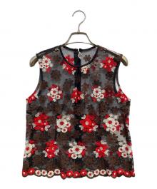 ROBE DE CHAMBRE COMME DES GARCONS（ローブドシャンブル コムデギャルソン）の古着「レース刺繍ブラウス」｜ブラック