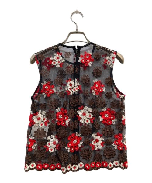 ROBE DE CHAMBRE COMME DES GARCONS（ローブドシャンブル コムデギャルソン）ROBE DE CHAMBRE COMME DES GARCONS (ローブドシャンブル コムデギャルソン) レース刺繍ブラウス ブラック サイズ:Sの古着・服飾アイテム