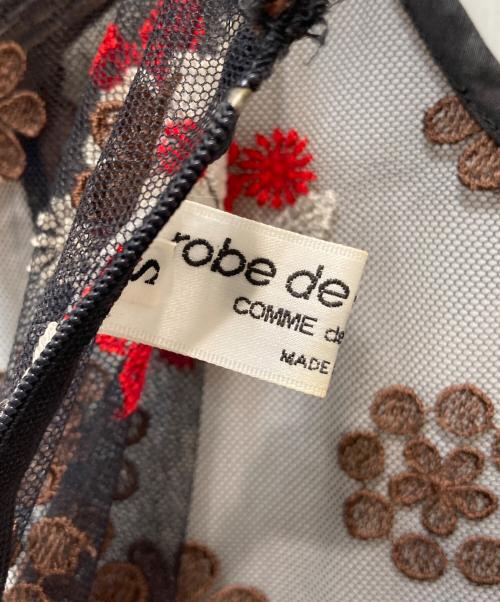 ROBE DE CHAMBRE COMME DES GARCONS（ローブドシャンブル コムデギャルソン）ROBE DE CHAMBRE COMME DES GARCONS (ローブドシャンブル コムデギャルソン) レース刺繍ブラウス ブラック サイズ:Sの古着・服飾アイテム