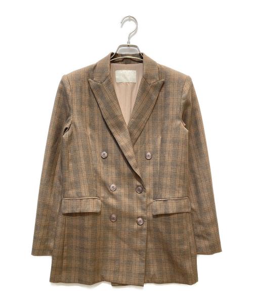 eimy istoire（エイミーイストワール）eimy istoire (エイミーイストワール) クラシックチェックマニッシュジャケット ブラウン サイズ:Fの古着・服飾アイテム