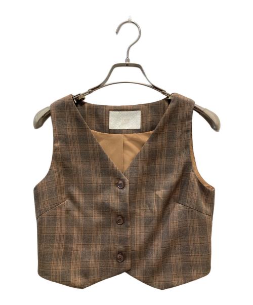 eimy istoire（エイミーイストワール）eimy istoire (エイミーイストワール) クラシックチェックマニッシュジャケット ブラウン サイズ:Fの古着・服飾アイテム