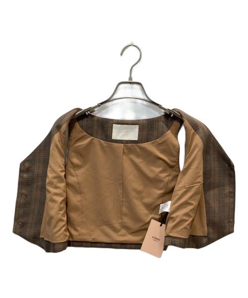 eimy istoire（エイミーイストワール）eimy istoire (エイミーイストワール) クラシックチェックマニッシュジャケット ブラウン サイズ:Fの古着・服飾アイテム