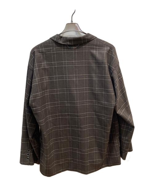 ADRER（アドラー）ADRER (アドラー) チェックジャケット ブラウン サイズ:Lの古着・服飾アイテム