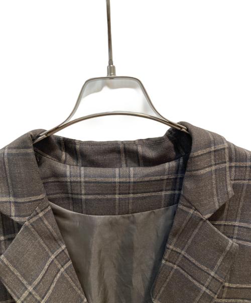 ADRER（アドラー）ADRER (アドラー) チェックジャケット ブラウン サイズ:Lの古着・服飾アイテム