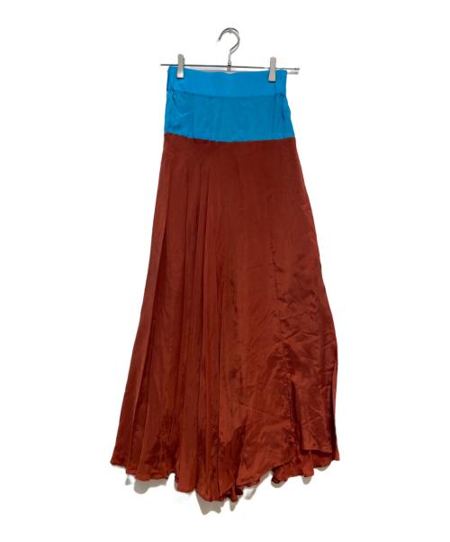 UN3D.（アンスリード）UN3D. (アンスリード) バイカラーマキシスカート ブラウン サイズ:36 未使用品の古着・服飾アイテム