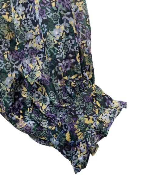 BALLSEY（ボールジィ）BALLSEY (ボールジィ) フローラルプリント フロントフリルブラウス グリーン サイズ:36の古着・服飾アイテム