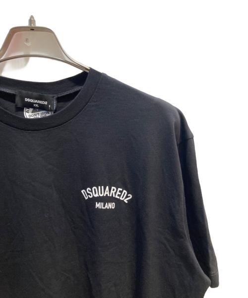 DSQUARED2（ディースクエアード）DSQUARED2 (ディースクエアード) ロゴプリントクルーネックTシャツ ブラック サイズ:XXL 未使用品の古着・服飾アイテム