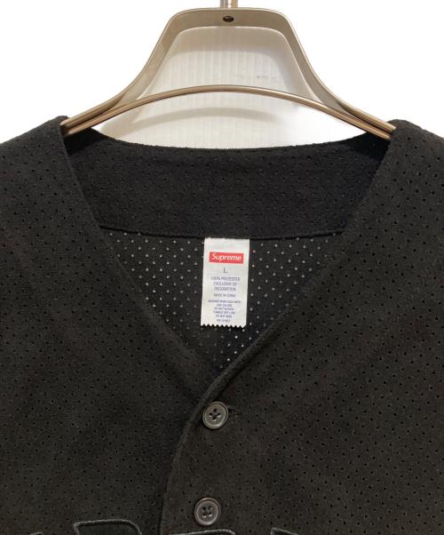 SUPREME（シュプリーム）Supreme (シュプリーム) Ultrasuede Mesh Baseball Jersey ブラック サイズ:Lの古着・服飾アイテム