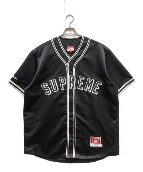 SUPREME（シュプリーム）SUPREME (シュプリーム) MITCHELL & NESS (ミッチェルアンドネス) 23SS Satin Baseball Jersey ブラック サイズ:XLの古着・服飾アイテム