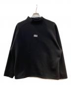 WIND AND SEAウィンダンシー）の古着「CARDBOARD MOCK NECK TOPS」｜ブラック