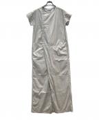 universal tissuユニバーサルティシュ）の古着「ナチュラルタイプライターハーフスリーブ3Dオールインワン」｜ベージュ