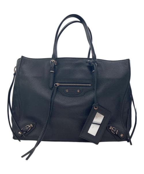 BALENCIAGA（バレンシアガ）BALENCIAGA (バレンシアガ) ペーパーミニハンドバッグ ブラックの古着・服飾アイテム