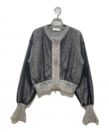 Adam et Rope（アダム エ ロペ）の古着「アダムエロペ チュールコンビニットカーディガン」｜グレー