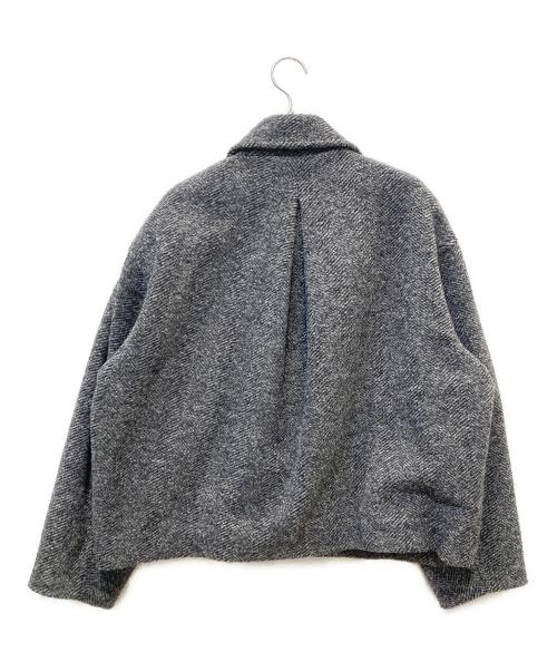 nano・universe（ナノ・ユニバース）nano・universe (ナノ・ユニバース) MAPELヘリンボーンスライバーショート丈コート グレー サイズ:Mの古着・服飾アイテム